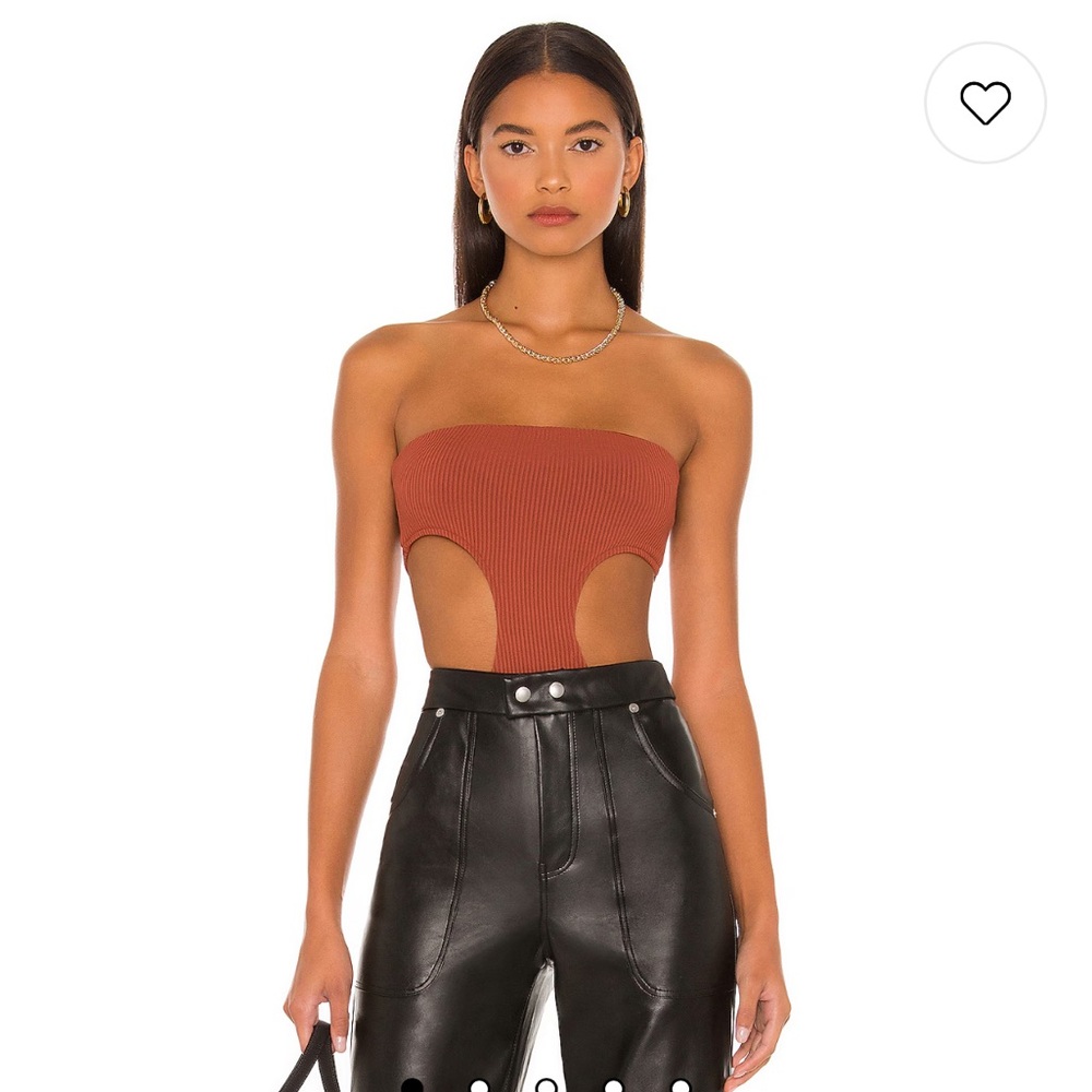 Superdown Darcey Cutout Bodysuit in Rust